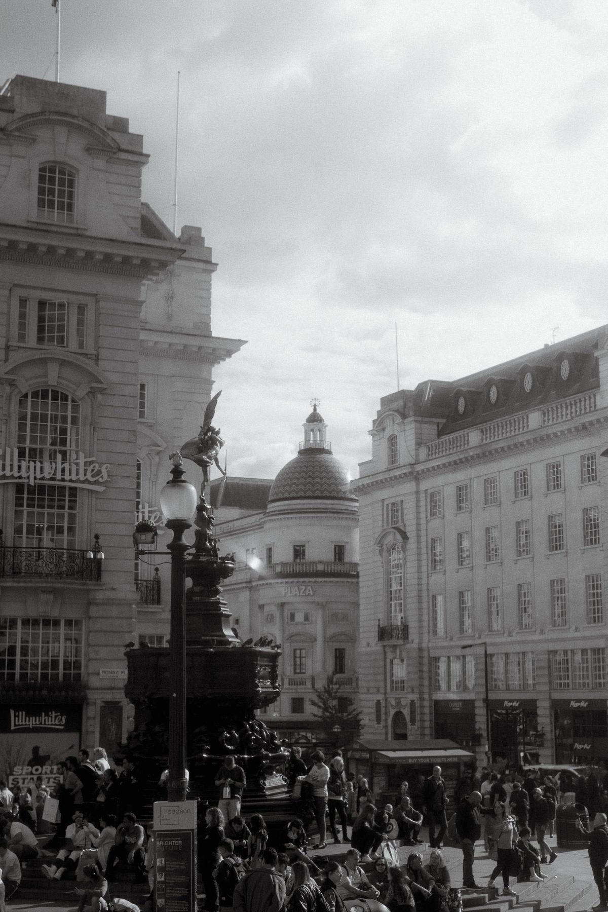 Piccadilly circus seen from a bus